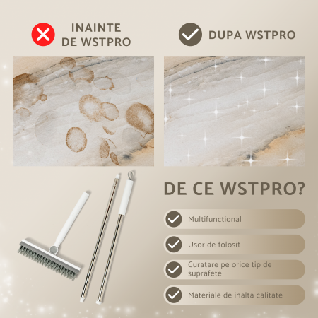 Perie multifunctionala pentru curatat podele si rosturi, maner lung 106 cm [5]