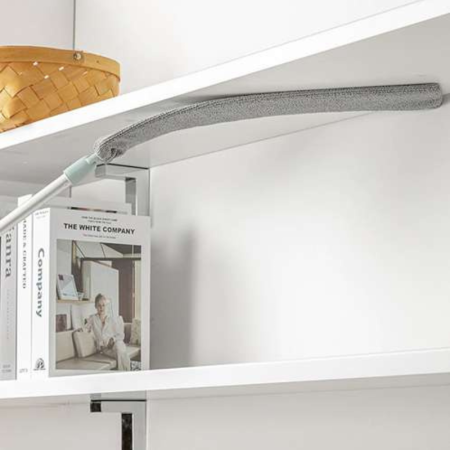 Perie, Pamatuf Telescopic 2 in 1 cu 2 Capete Interschimbabile, Extensibila 84–250 cm, Microfibra, pentru Prafu si Panze de Paianjen, Gri/Argintiu [5]