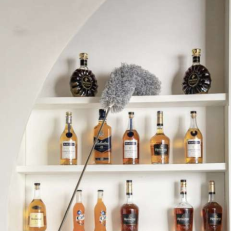 Perie, Pamatuf Telescopic 2 in 1 cu 2 Capete Interschimbabile, Extensibila 84–250 cm, Microfibra, pentru Prafu si Panze de Paianjen, Gri/Argintiu [3]