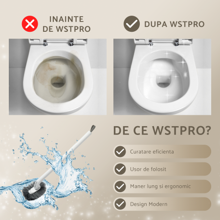Perie pentru toaleta, peri in U, curatarea eficienta a zonelor greu accesibile [4]