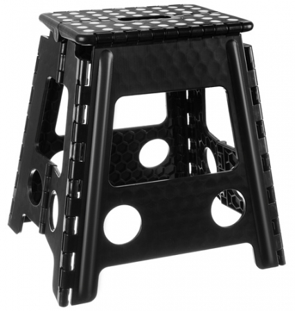 Casa & Gradina - Scaun Portabil, Pliabil, Taburet, Maner Confortabil, Ideal Pentru Casa Si Gradina, Practic Si Sigur, 39 x 39 x 31,5 cm, Negru