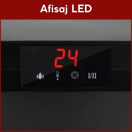 Semineu Electric, Aeroterma cu Efect de Foc 3D, 2000W, Panou LED și Telecomanda, 2 Moduri de Incalzire, Protectie la Supraincalzire [4]
