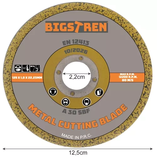 Set 50 discuri debitare metal, Bigstreen, 125 x 22.23 x 1 mm [7]