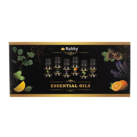 Set 6 uleiuri esentiale, aromaterapie, eucalipt, lavanda, portocala, menta, arbore de ceai, pin, potrivit pentru umidificatoare, difuzoare, filtre de aspirator, odorizante auto, 10 ml [3]