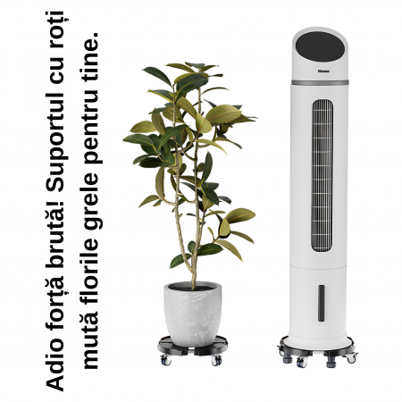 Suport pentru ghivece mari de flori, interior si exterior, ajustabil 40-58cm, 4 picioare reglabile 10-13cm, 4 roti duble pentru mobilitate usoara [2]