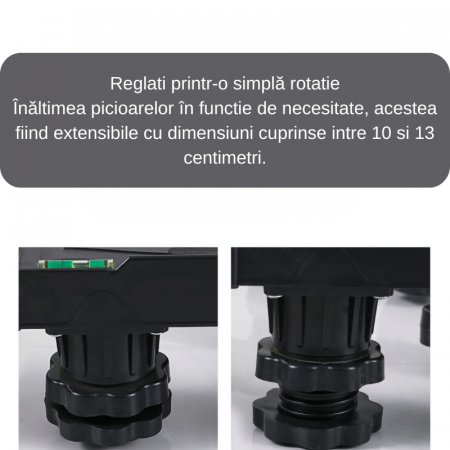 Suport pentru masina de spalat, aragaz, frigider, ghivece de flori, cu 8 picioare reglabile si roti duble, boloboc, Inaltime ajustabila 10-13, lungime/latime ajustabila 40-65cm, cadru robust [2]