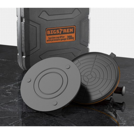 Ventuza profesionala cu pompa de vid si manometru, dublu strat, 200 kg, 760 mmHg, maner antiderapant, pentru sticla, marmura, granit, gresie, faianta, cu geanta de transport [1]