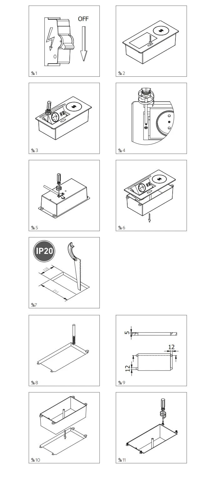 Instructiuni montaj priza incorporabila