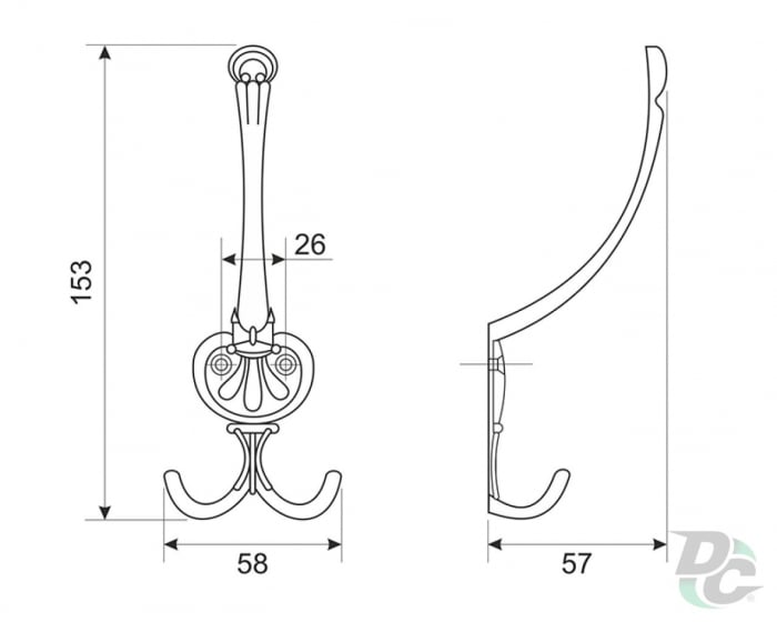Agatatoare cuier bronz antic H153mm [2]