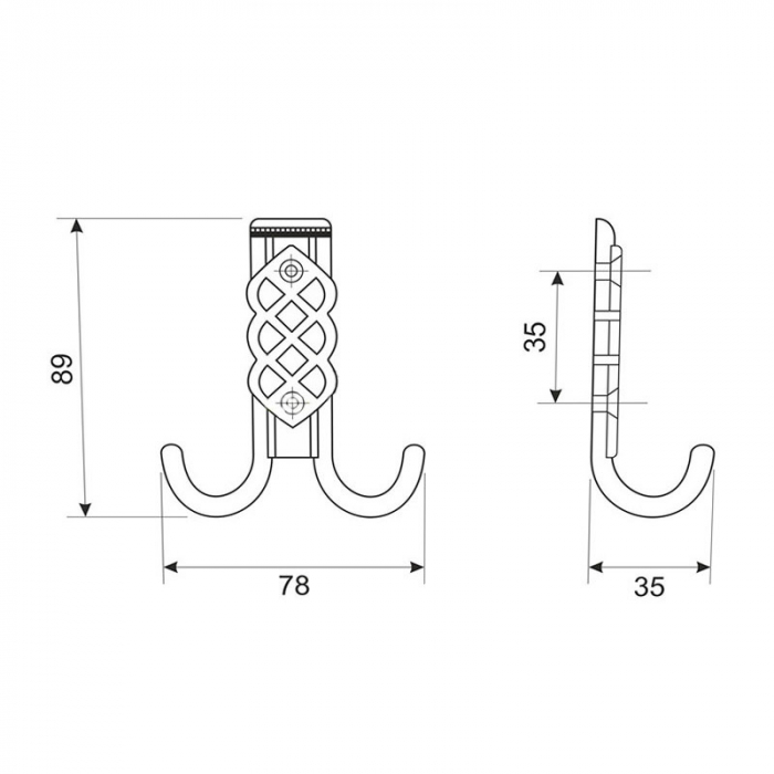Agatatoare cuier bronz antic H 89mm [3]
