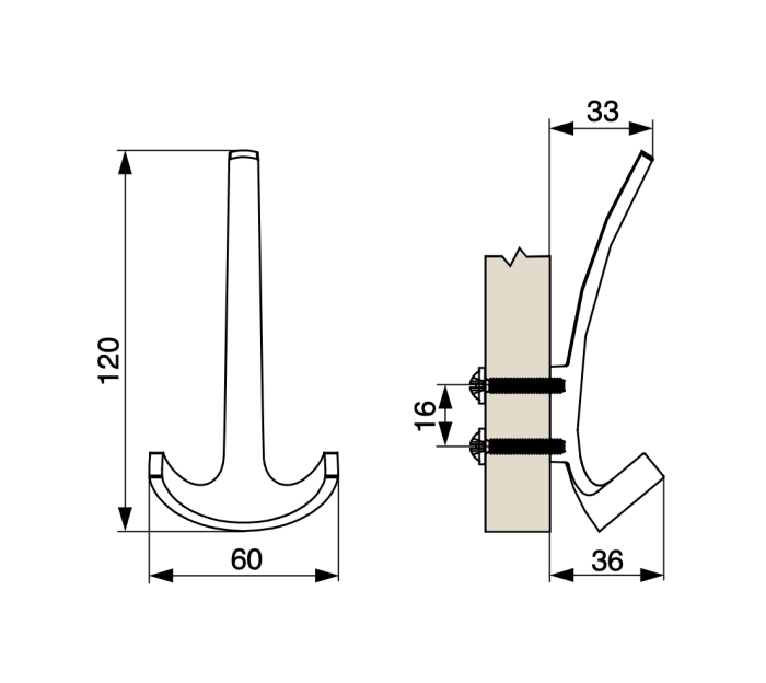 Agatatoare cuier XV32, finisaj aluminiu [3]