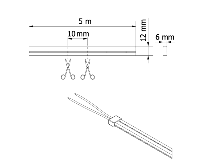 Banda LED NEON FLEX 12V, 12W/m, lumina neutra, 4000K, IP65, 5m - GTV [4]