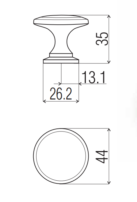 Buton mobila cupru periat 44x35mm [2]