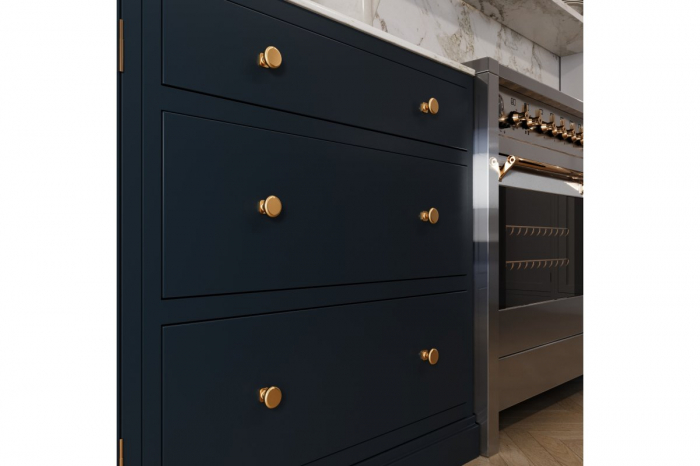 Buton mobila auriu periat LORENA, 33x26 mm [3]