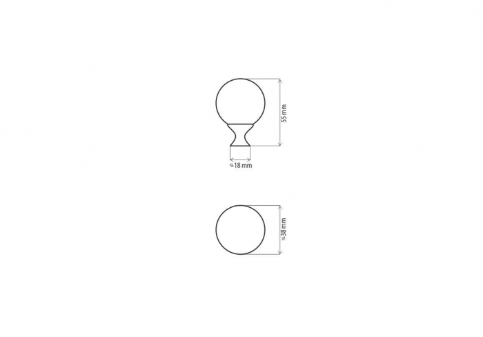 Buton mobila rotund negru/crom G2CK [2]