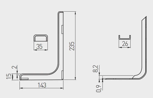 Consola raft cu masca neagra 145x235mm, set 2 bucati [2]
