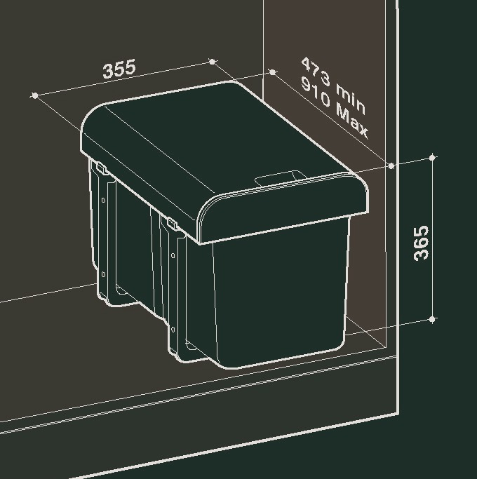 Coș de gunoi Dumpster Double 2 x 15 litri, extragere totala [3]
