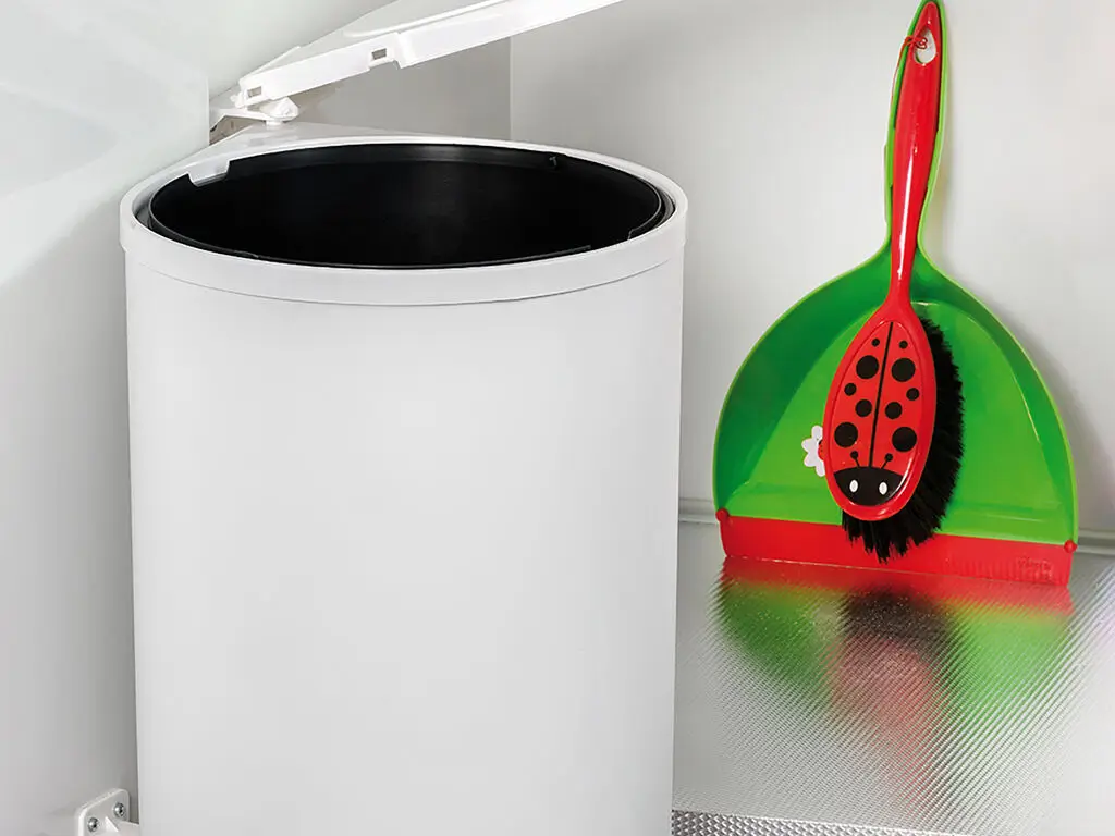 Cos de gunoi incorporabil cu montaj pe usa 13L, plastic alb [3]
