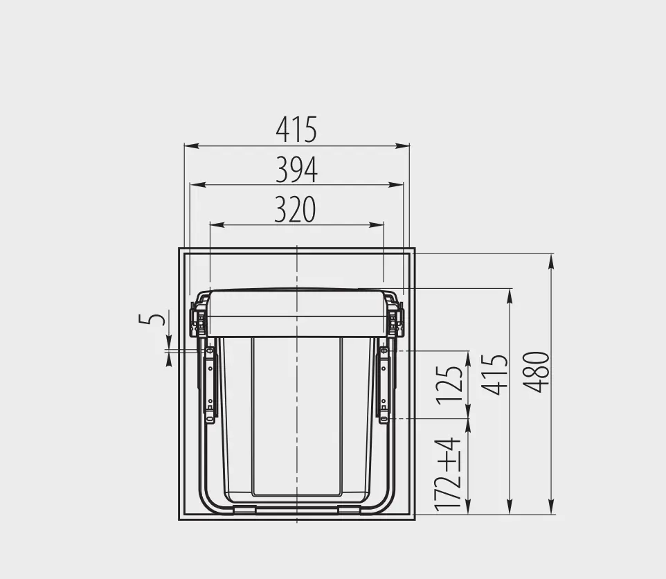 Cos de gunoi incorporabil PRACTI ECO 450, 20L+2X10L [2]