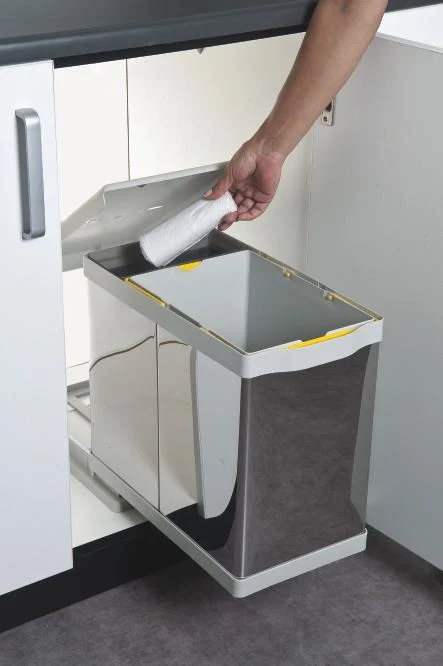 Cos gunoi glisant cu doua compartimente 20L+1L inox [3]