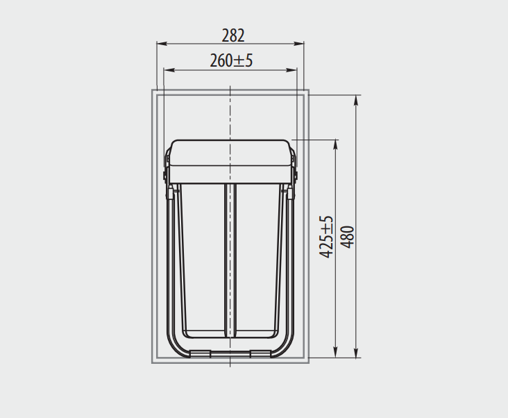 Cos gunoi incorporabil 3x10L, glisiere cu extractie totala, antracit [4]