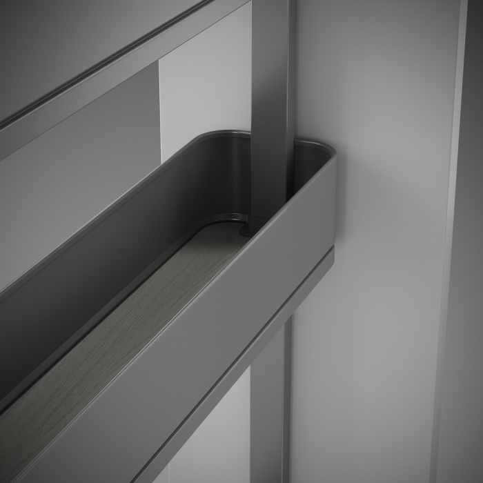 Cos Jolly 150mm Harmony, extractie totala, otel si lemn, stanga, gri antracit [6]