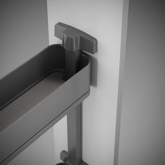 Cos Jolly 150mm Harmony, extractie totala, otel si lemn, stanga, gri antracit [5]