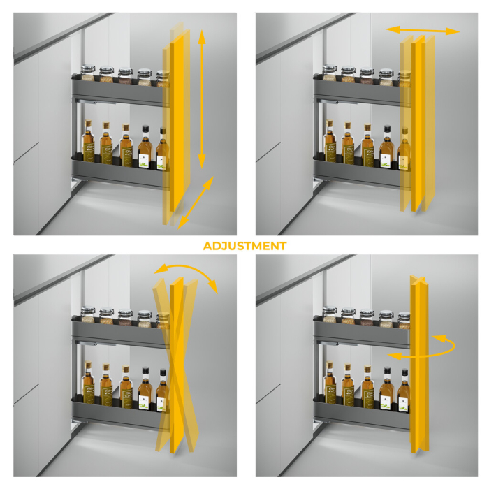 Cos Jolly 150mm Harmony, extractie totala, otel si lemn, stanga, gri antracit [7]