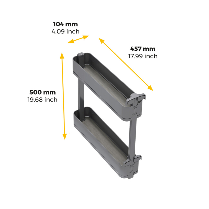 Cos Jolly 150mm Harmony, extractie totala, otel si lemn, stanga, gri antracit [2]