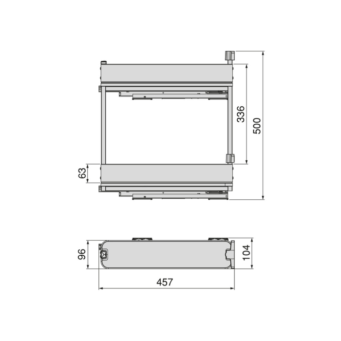 Cos Jolly 150mm Harmony, extractie totala, otel si lemn, stanga, gri antracit [9]
