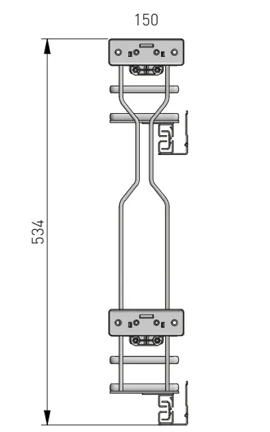 Cos Jolly 150mm MOVIX, glisiera cu extractie totala, alb, stanga [4]