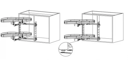 Cos Jolly colt carusel pentru corp mobilier 800mm, deschidere dreapta, crom [5]