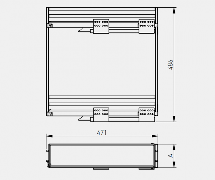 Coș Jolly pentru corp mobilier 500mm MovixPro, cromat [3]
