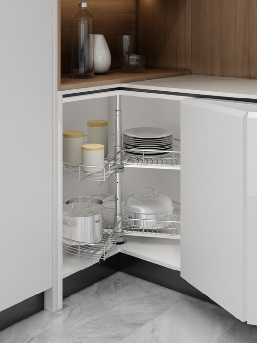 Cos rotativ pentru colt 3/4 Häfele Classic Premium, Ø695mm, crom [2]