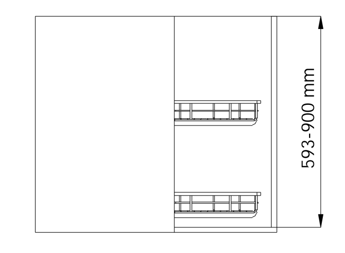 Cos rotativ pentru colt 3/4 Häfele Classic Premium, Ø695mm, crom [4]