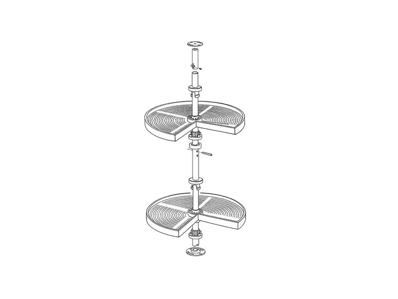 Cos rotativ pentru colt 3/4 Shelvo, corp 800, alb [4]