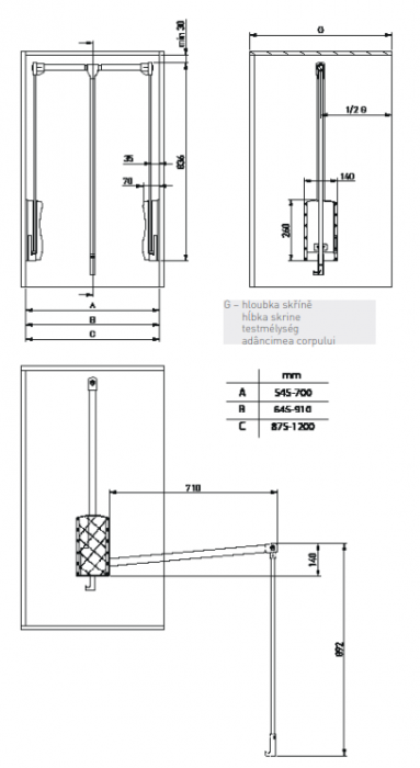 Lift de haine GTV 645mm - 910mm [4]