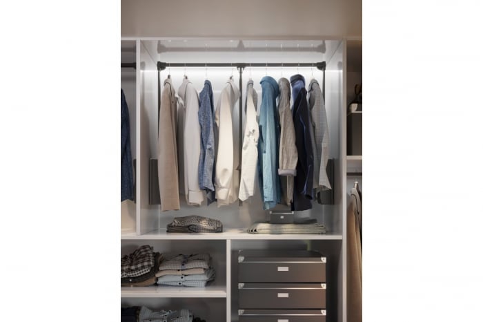 Lift haine reglabil 645mm-910mm, oțel negru, pentru organizarea dressingului [2]