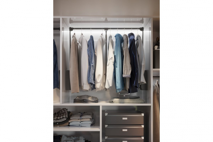 Lift umeraș haine reglabil 875mm-1200mm, oțel negru, pentru organizarea dressingului [2]