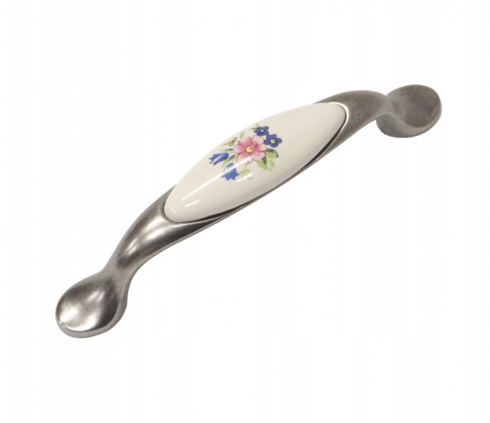 Maner mobila argintiu antichizat 96mm DP19 [2]