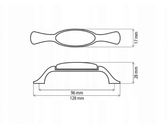 Maner mobila argintiu antichizat 96mm DP19 [3]