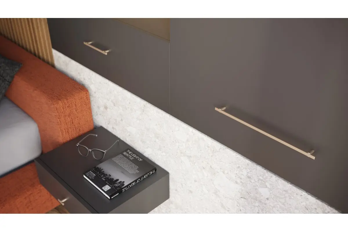 Maner mobila auriu periat RAY 128mm [4]