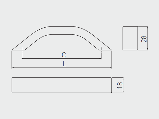 Maner mobila aluminiu UA-313 128mm [3]