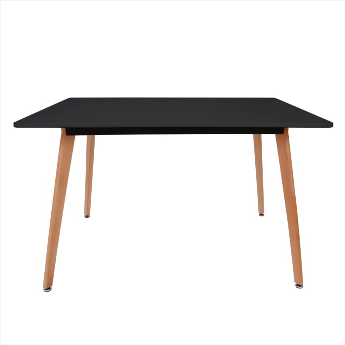 Masa dining 120x80 - blat MDF negru - picioare fag [2]
