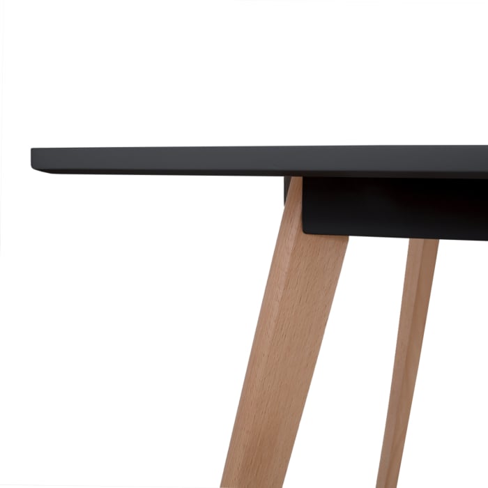Masa dining 120x80 - blat MDF negru - picioare fag [5]