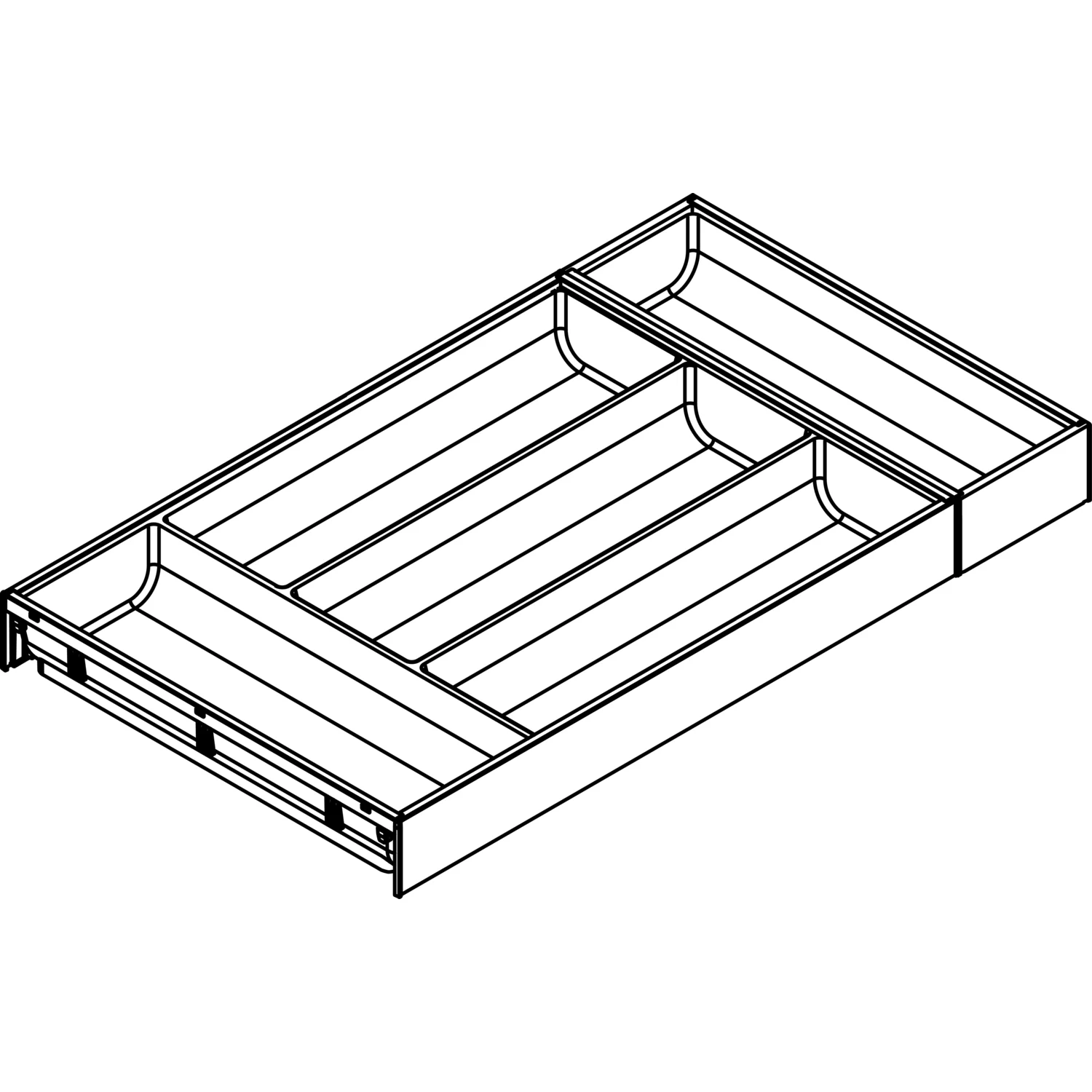 Organizator tacamuri pentru sertar 550x300mm BLUM AMBIA-LINE alb/gri [2]