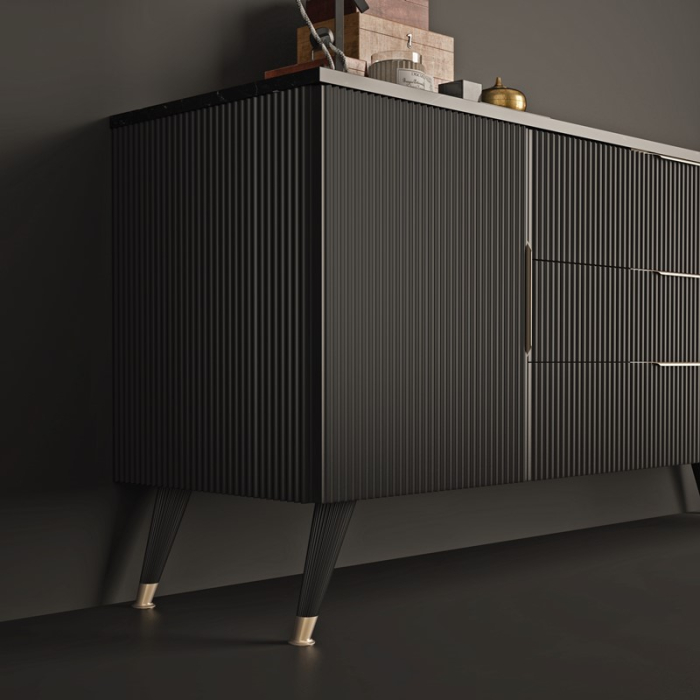 Picior pentru mobila Suit, 160 mm, negru mat cu auriu [3]