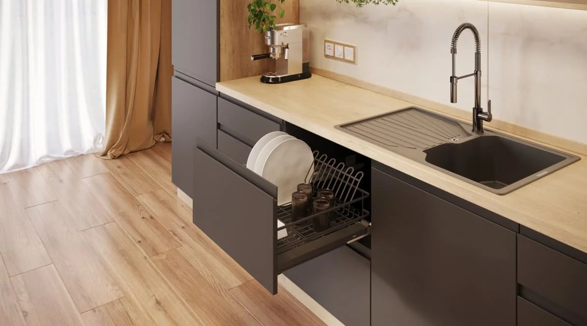 Picurator Vase Inox Incorporabil MovixPro 700mm, Soft-close, Antracit [2]