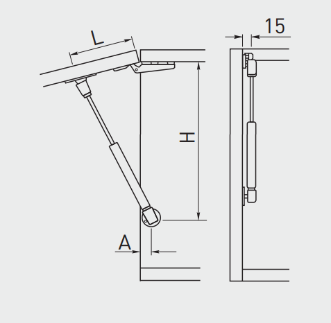 Piston gaz pentru ridicare usi mobila, 100N [4]
