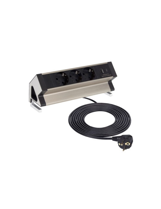 Priza birou DESKBOX 3xSchuko, USB A+C, aluminiu [2]